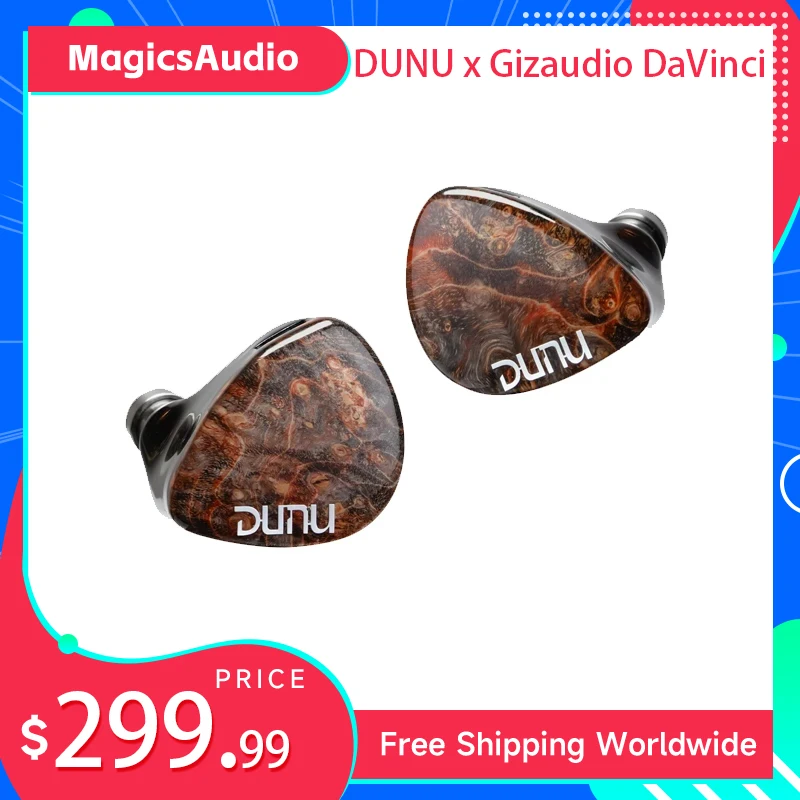 

DUNU x Gizaudio DaVinci 2DD+4BA Hybrid In-ear monitor Earphones with 3.5mm+4.4mm Swappable Termination Plugs Cable