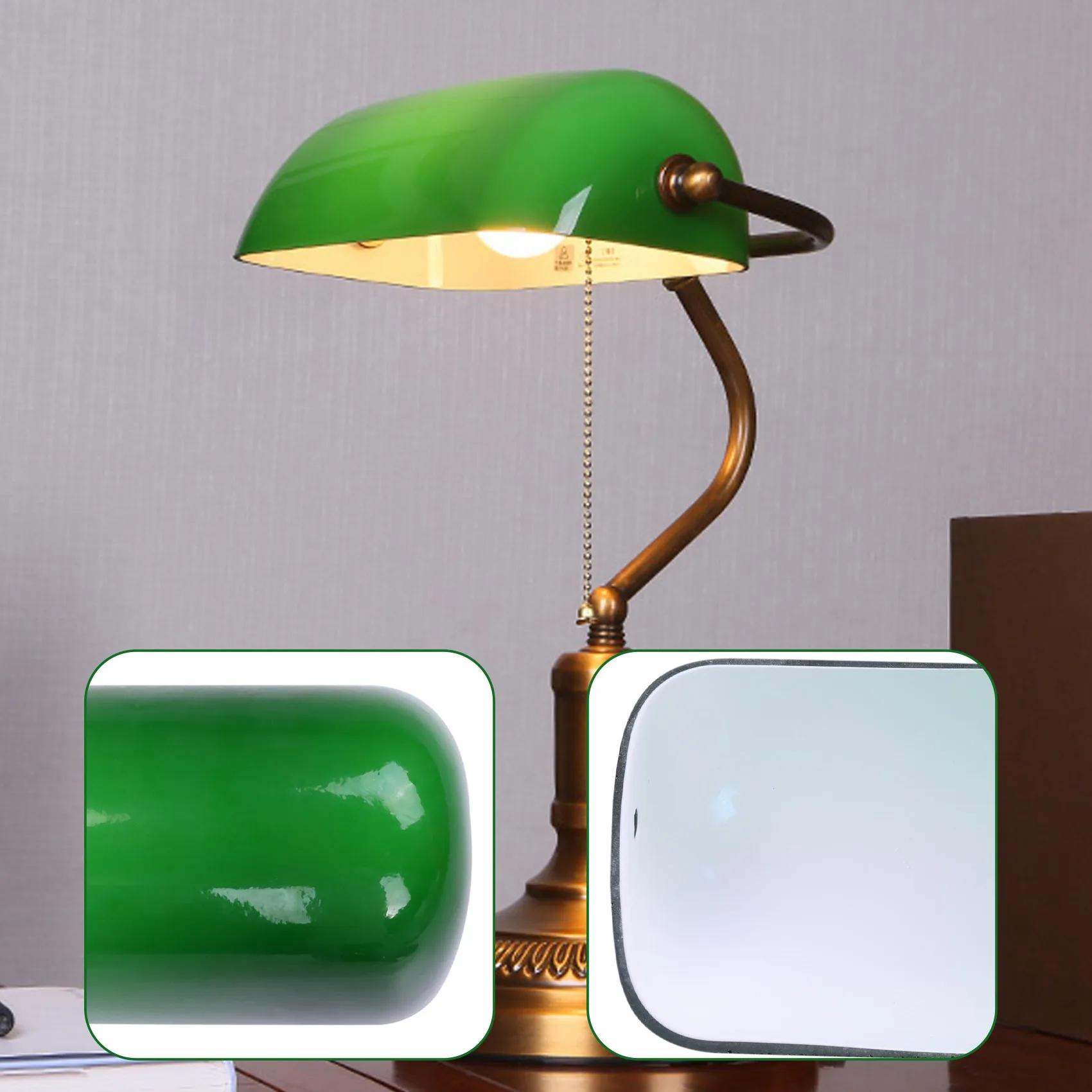 Green color GLASS BANKER LAMP COVER/Bankers Lamp Glass Shade lampshade