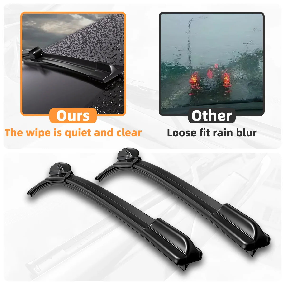 1PC Car Windshield Wiper Blade J/U Universal Soft Rubber Boneless Car Wiper 12\