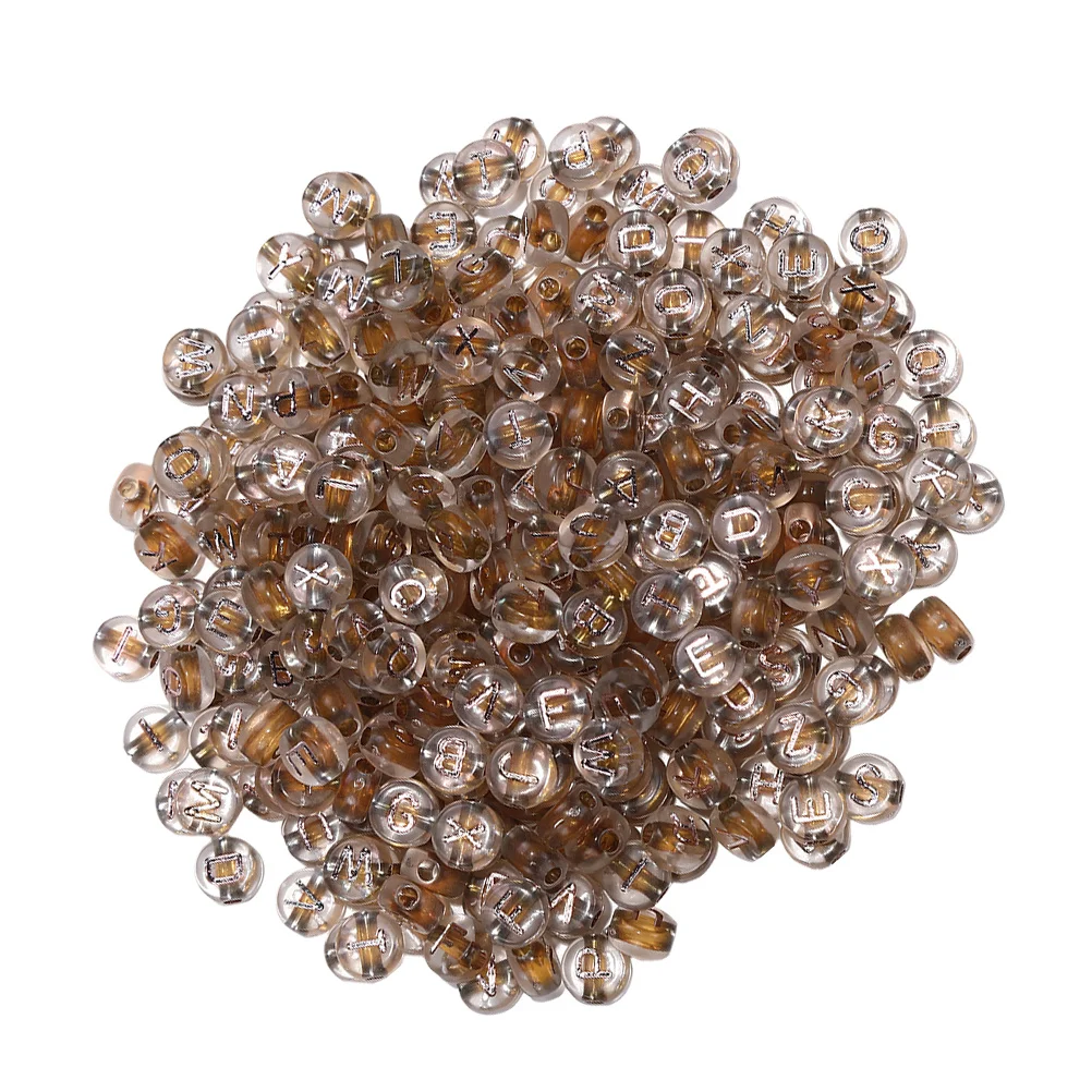 4 sacchetti di perline acriliche sciolte con lettere inglesi, perline distanziatrici rotonde fai da te per braccialetti, collane, accessori per la creazione di gioielli