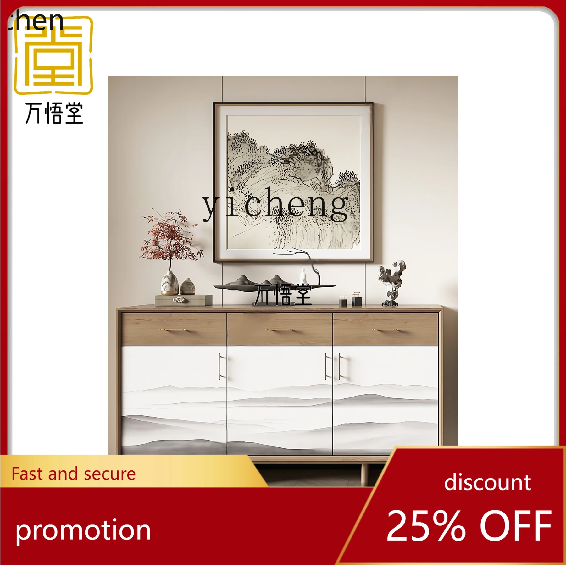 

YFY SideboardSolid Wood Home Storage Cabinet Entryway Cabinet White Ash Living Room Decorative Cabinet