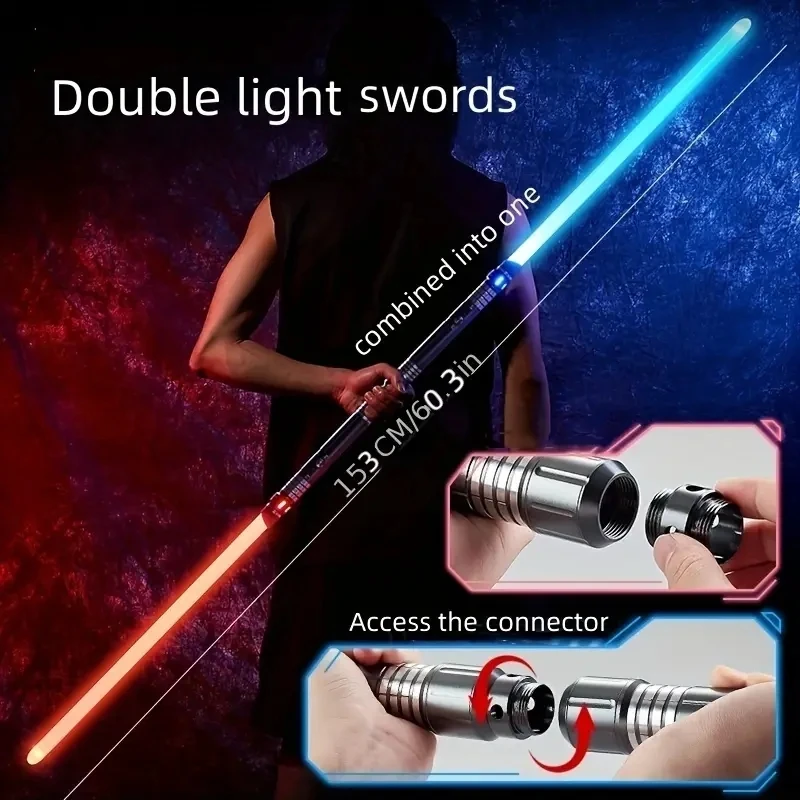 REikirc Upgraded Version Gravity Sensing Lightsaber 2 In 1 7-color Metal Laser Sword Rechargeable Toy Party Glow Swords