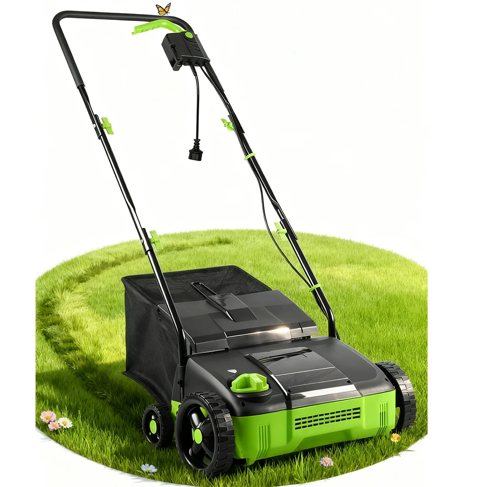 Vertak 1400W Electric 2-in-1 Lawn Dethatcher Aerator Industrial 310mm Working Width Residential Garden Adjustable Depth Easy