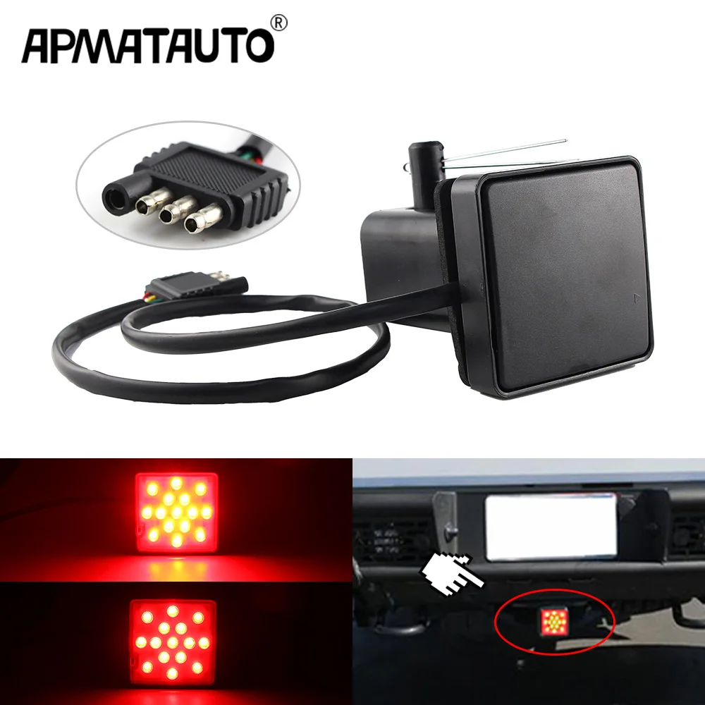 1pc Car taillight Trailer Truck Hitch Towing Receiver Cover Red 15-LED LED Tail/Brake Light For Truck SUV Trailer Brake Light