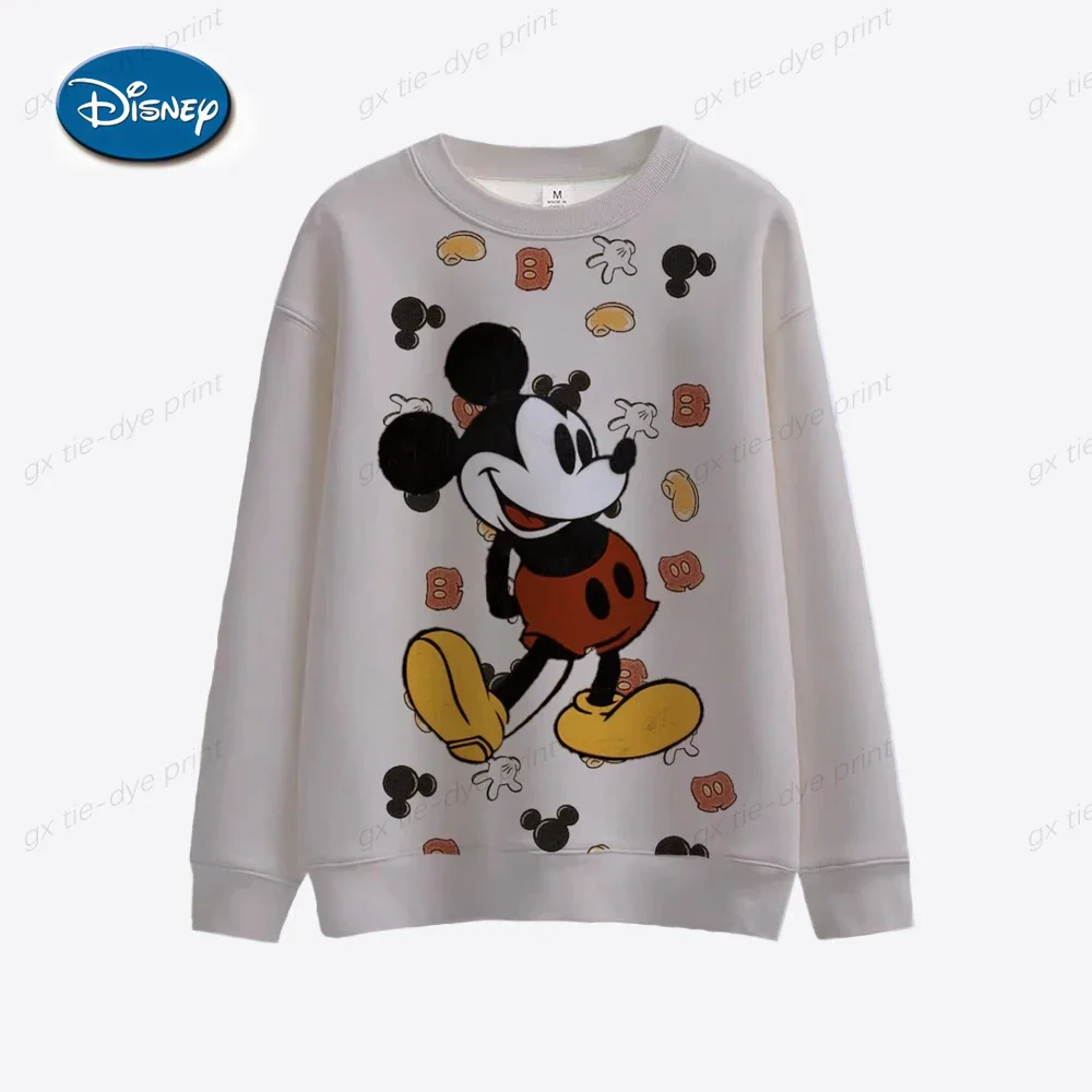 Disney-Moletons femininos de Mickey Mouse, moletons de manga comprida, roupas Harajuku, outono, primavera