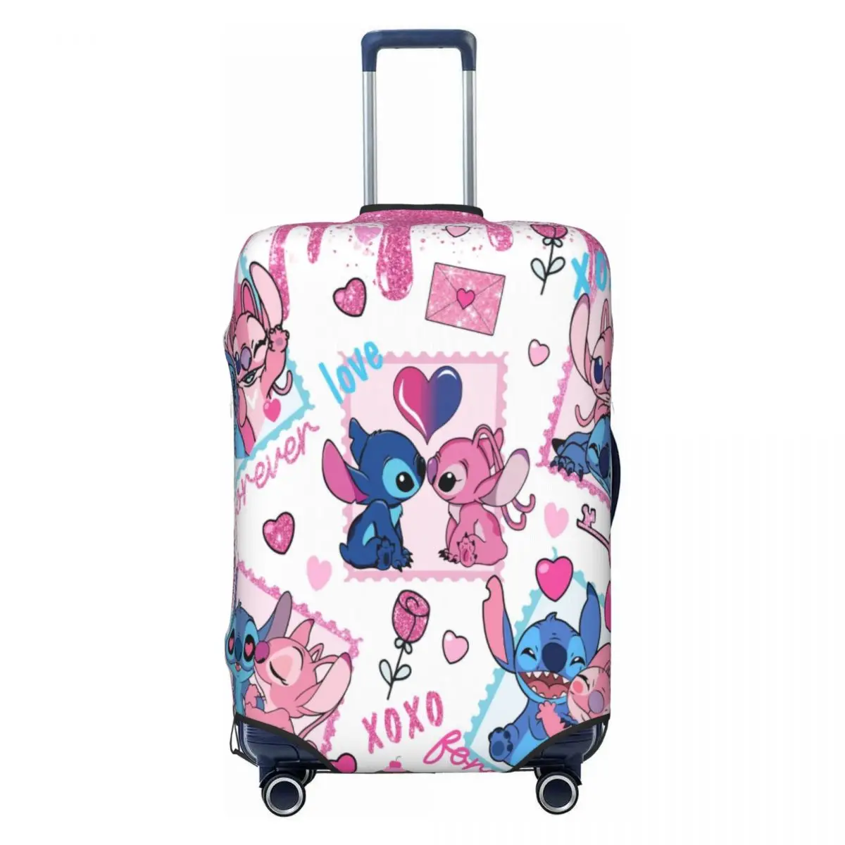 

Custom Valentine Stitch And Angel Love Luggage Cover Funny Cartoon Suitcase Protector Covers Suit For 18-32 inch