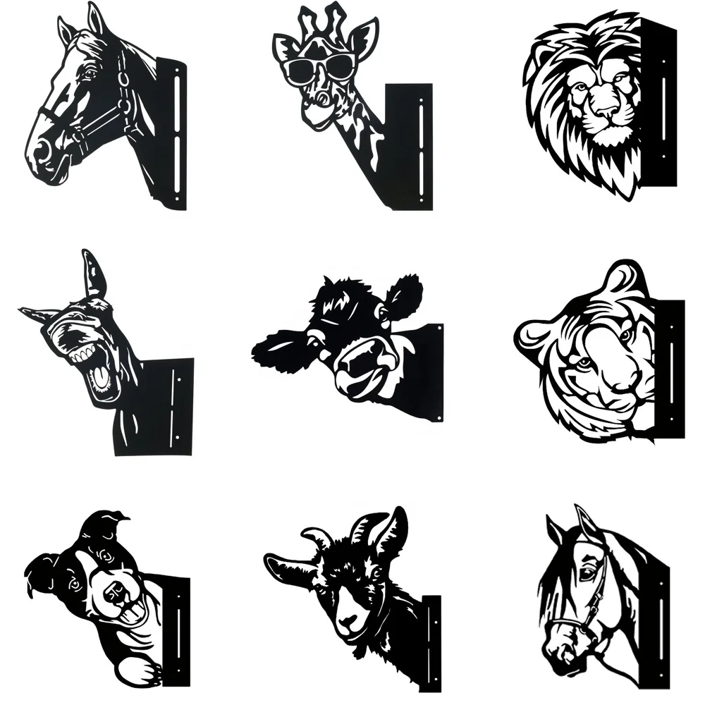 

Outdoor Backyard Lawn Farm Peek Metal Statue Sculpture Decorative Metal Art Garden Yard Animal Silhouette Decoration