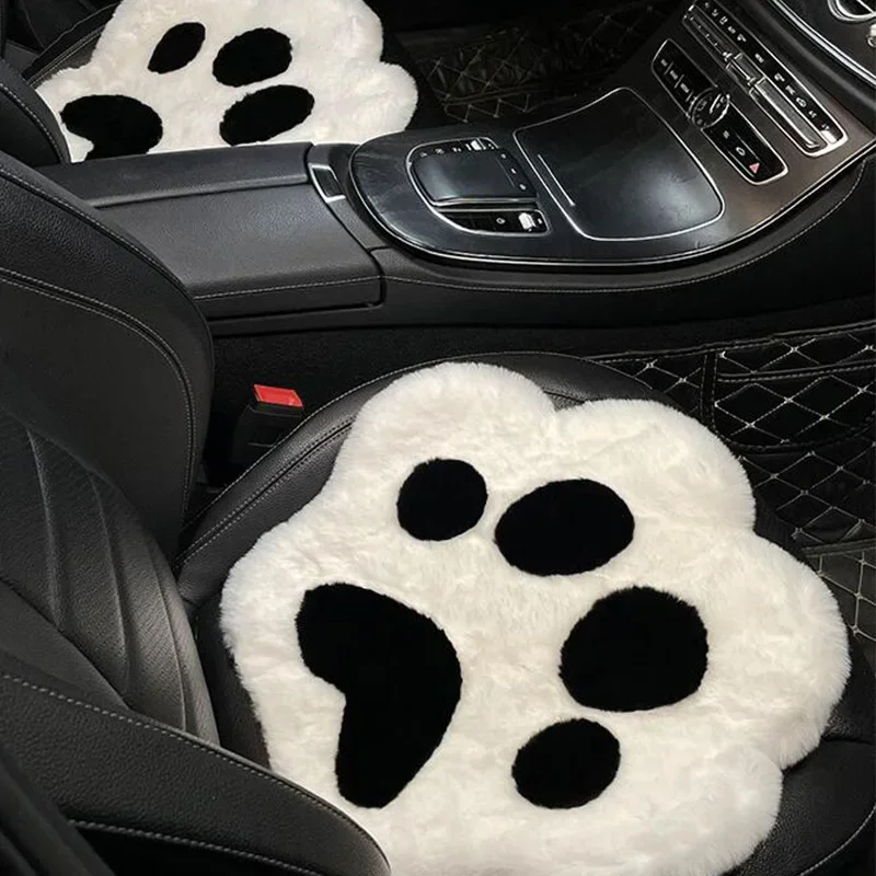Universelles süßes Katzenpfoten-Autositzkissen, warmes Plüsch-Vier-Jahreszeiten-Heizung, gepolstertes Autokissen – Detail 6