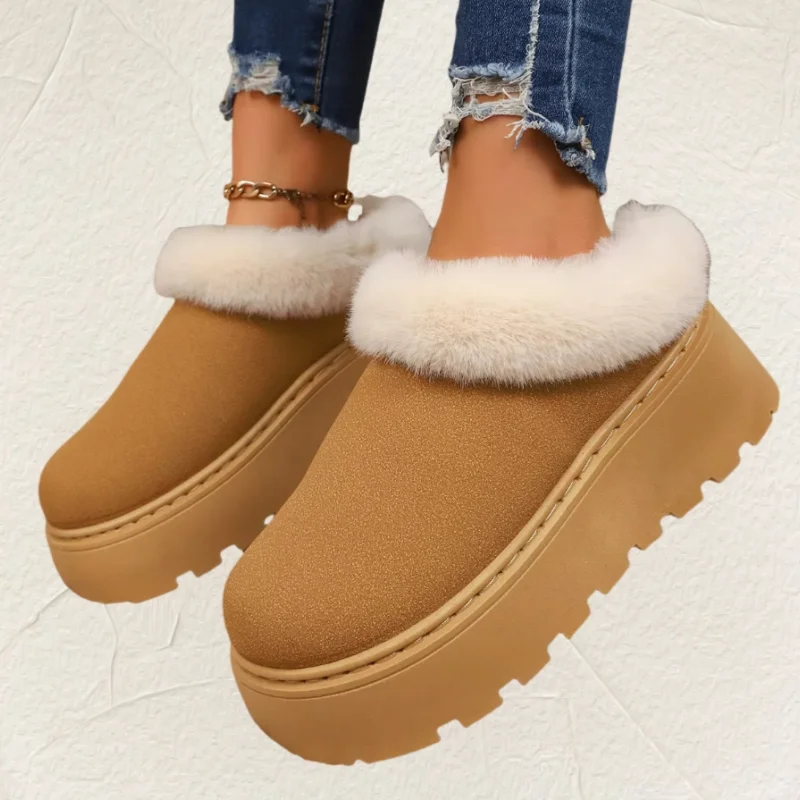 

Модные/сексуальные женские прогулочные ботинки на толстой подошве с неглубоким носком, новые зимние удобные и теплые повседневные зимние ботинки с круглым носком