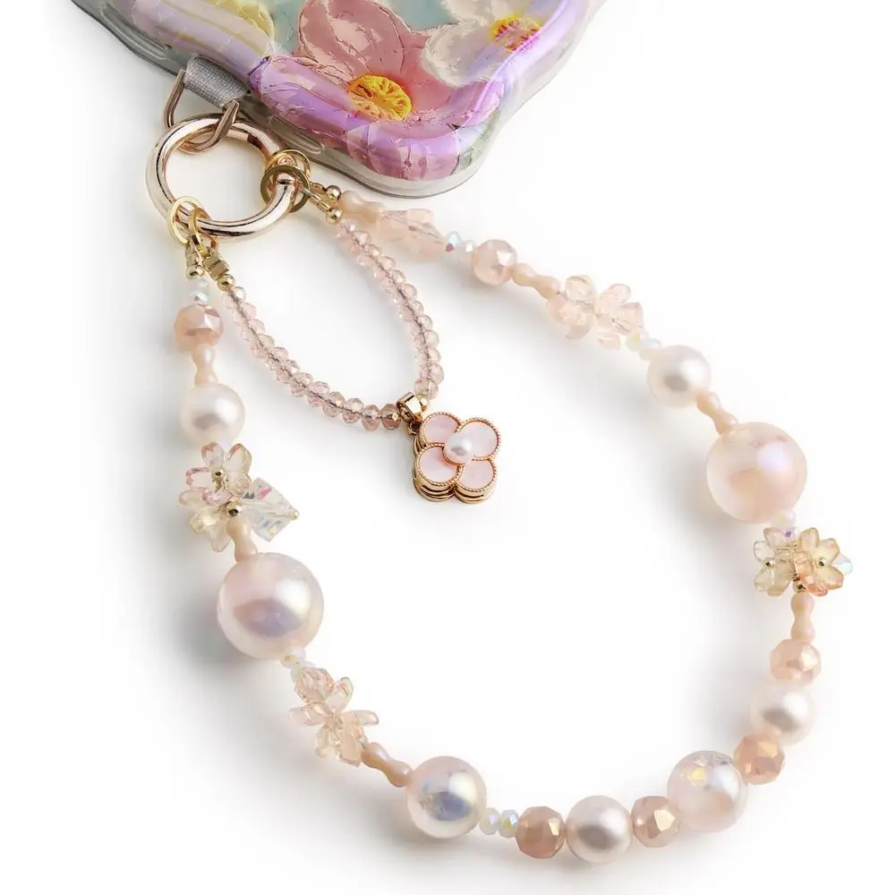 

Detachable Women's Beaded Chain and Wrist Strap Cell Phone Lanyard with Tether Tab