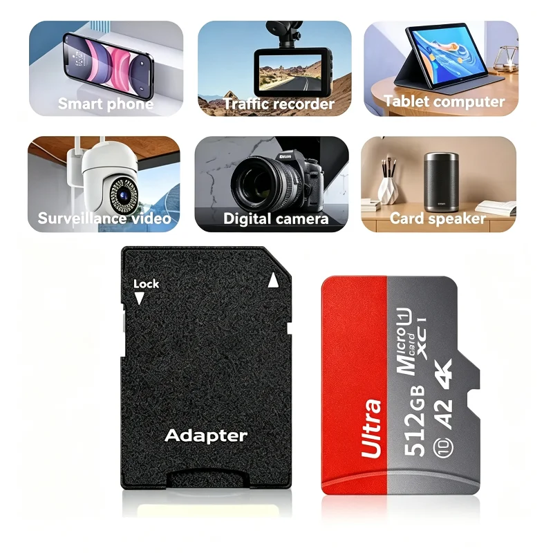 2TB 1TB Hochgeschwindigkeits-Speicherkarte Klasse 10 Hohe Kapazität V30 Micro-SD-Karte Verschiedene Größen 512GB Für Computer, Telefon, Kamera, Überwachung – Detail 6