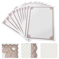 10 Pcs Certificate Inner Page Border Paper A4 Blank Diploma Parchment Pages Writable Office