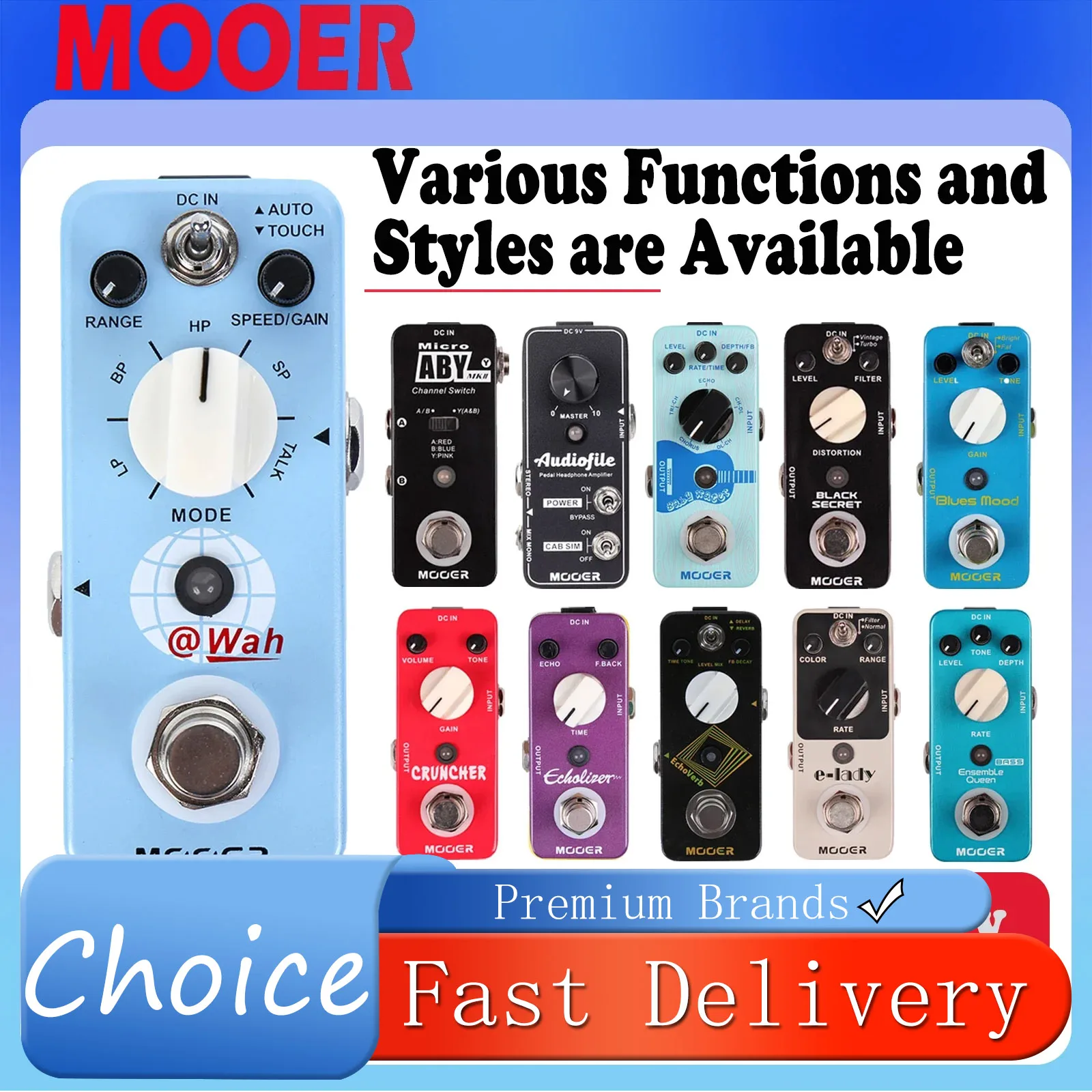 

Педаль эффектов для электрогитары MOOER ABY MKII/аудиофильтр/детская вода/черный секрет/высы настроение/эхолот/эффект EchoVerb, детали гитары