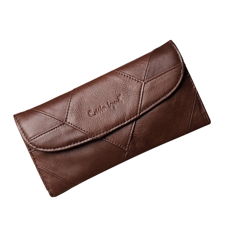 Wallets for Women Fashion Clutch Designer Female Genuine Leather Long Phone Bag Retro Brand Card Holder for Ladies NEW