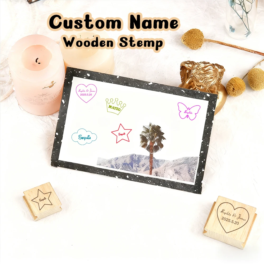 1PC Cool Personalized Name Wooden Seal ldeal for Festive Occasions Provide Convenience for Perfecting Your Own Products