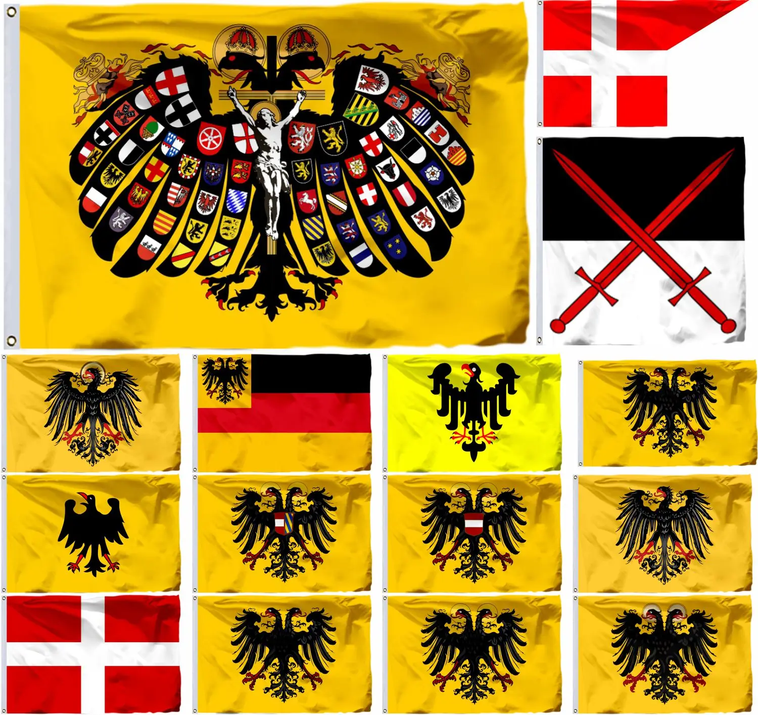 Germany German Nation Holy Roman Empire Flag 3X5FT German Confederation (War) 90X150CM Charles V As Banner