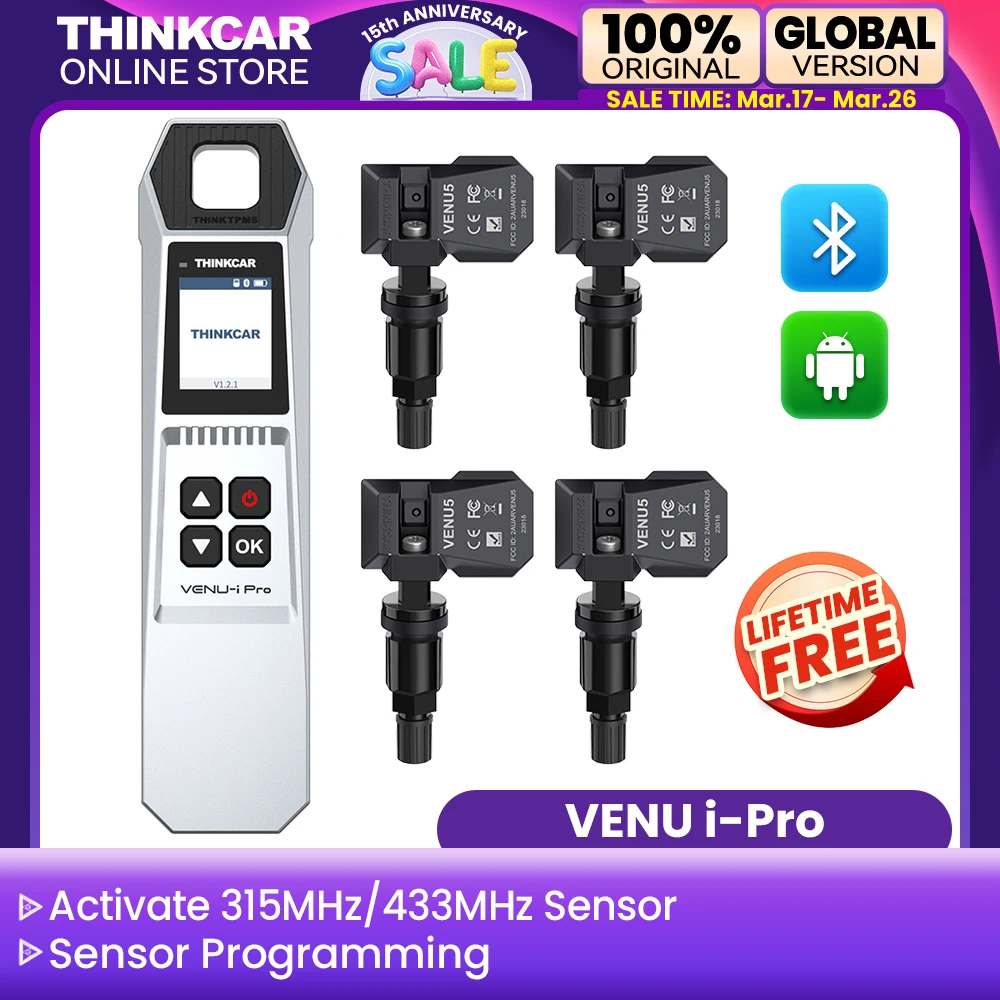 THINKCAR VENU i-Pro TPMS Car Tire Pressure Diagnostic Tools Activate Programming Relearn Sensors OE Query for 315MHz/433MHz