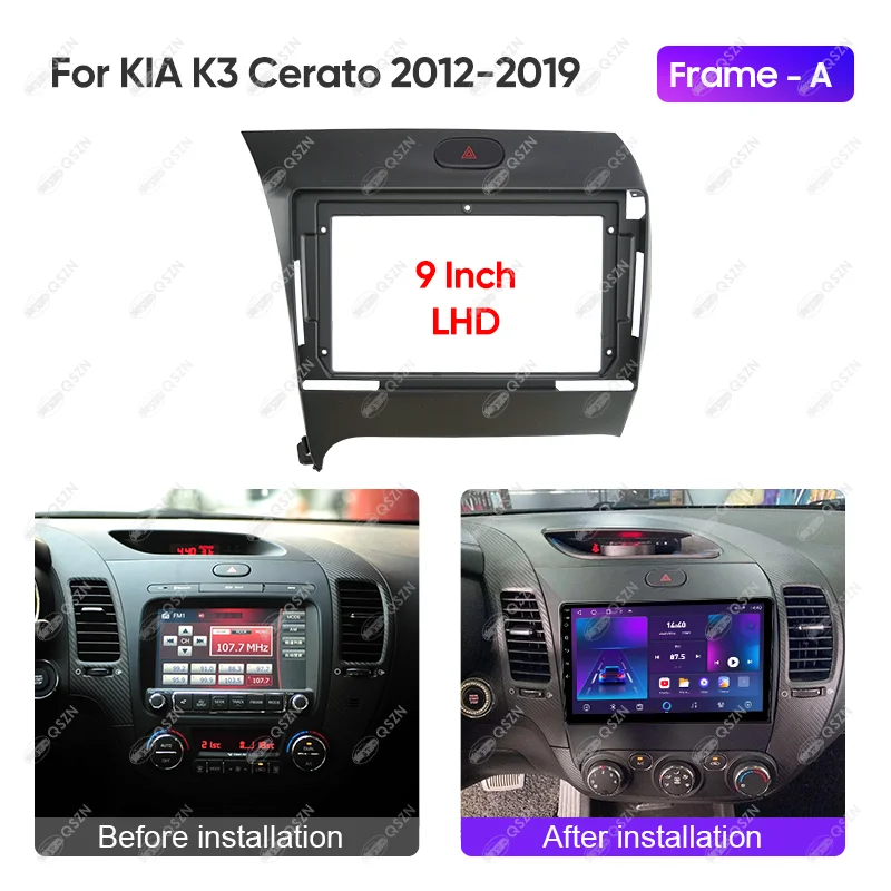 9 Inch Car Radio Fascia Dashboard Frame GPS Android Multimedia Video Playe Navigation Harness Cable For KIA 2012-2019 K3 Cerato