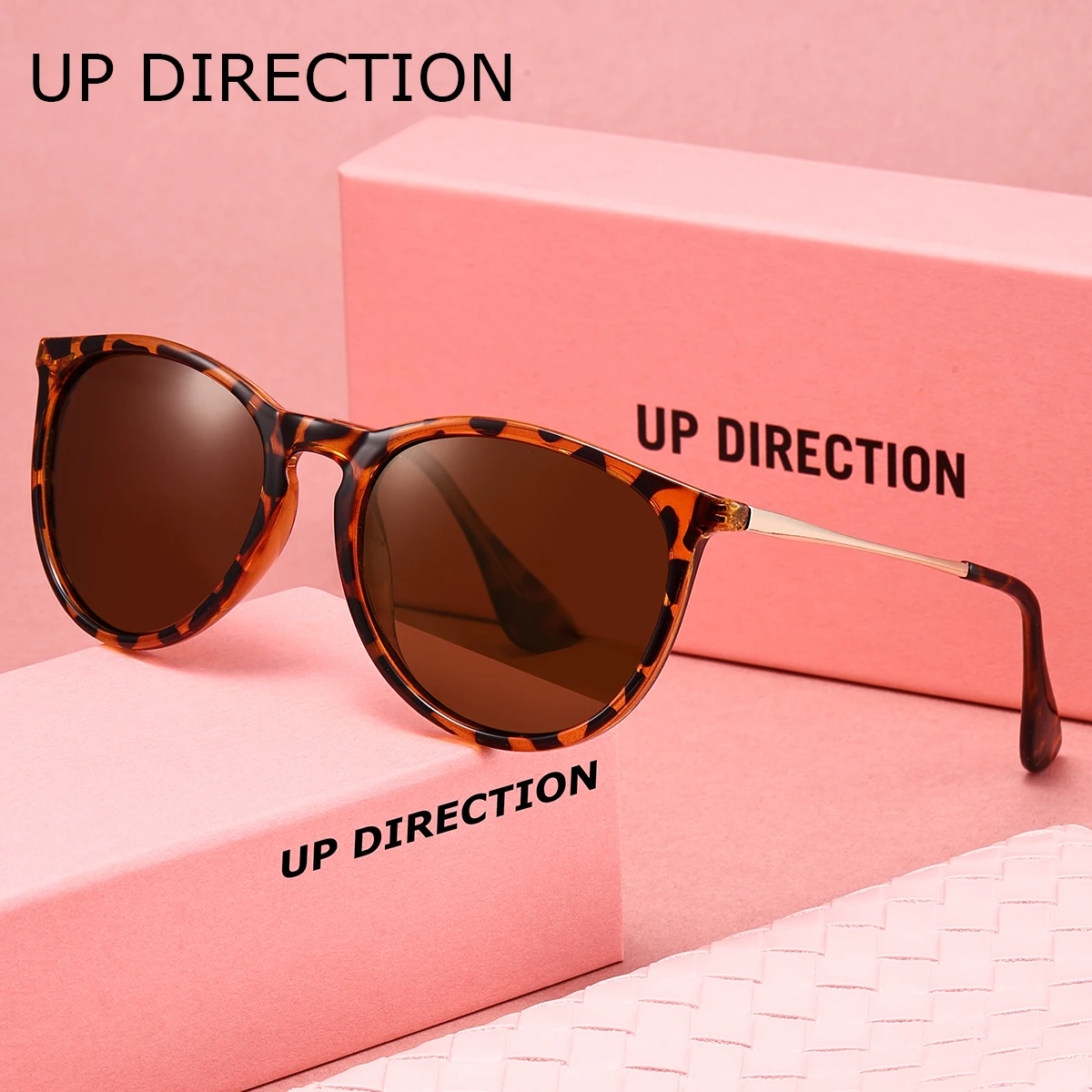 

UP Direction 1 шт., женские поляризационные солнцезащитные очки в академическом стиле для отдыха, кемпинга, путешествий, оправа «кошачий глаз», мужские очки для рыбалки, вождения