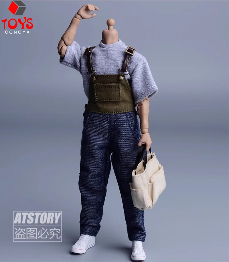 06FS020 Salopette senza maniche maschile in scala 1/12 Pagliaccetti Modello di vestiti Misura 6 "Maschio Solider Action Figure Body Dolls