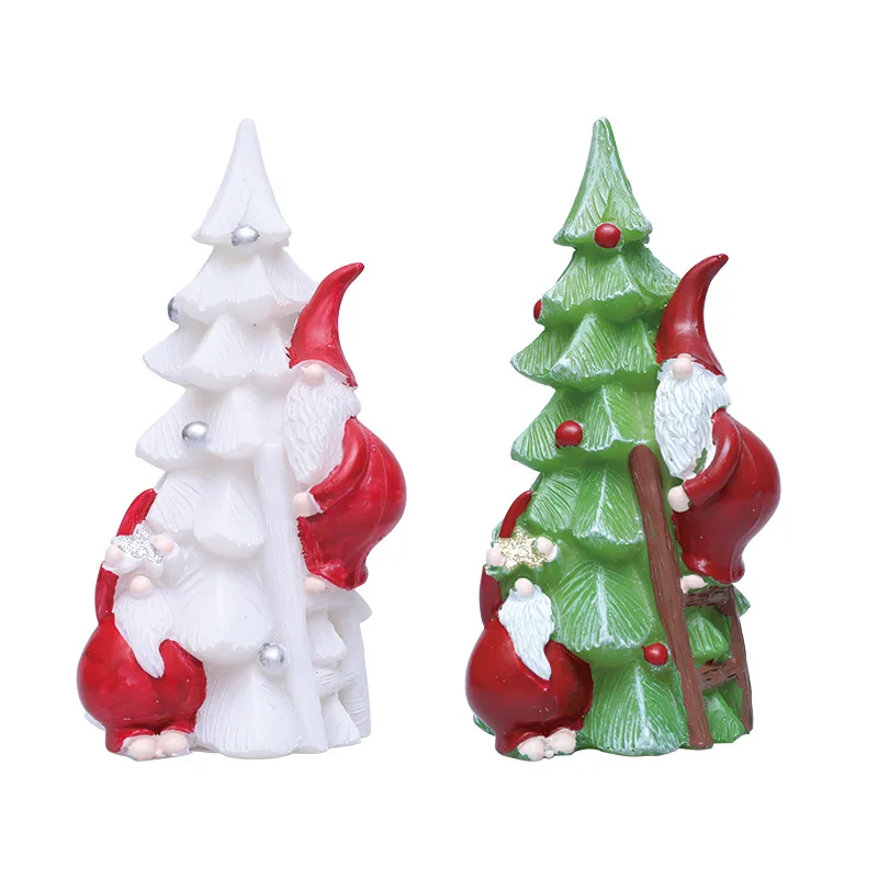 1 قطعة عيد الميلاد جديد الراتنج شجرة تسلق سانتا كلوز الحلي الإبداعية ديكور المنزل سطح المكتب هدايا عيد الميلاد يمكن سطع