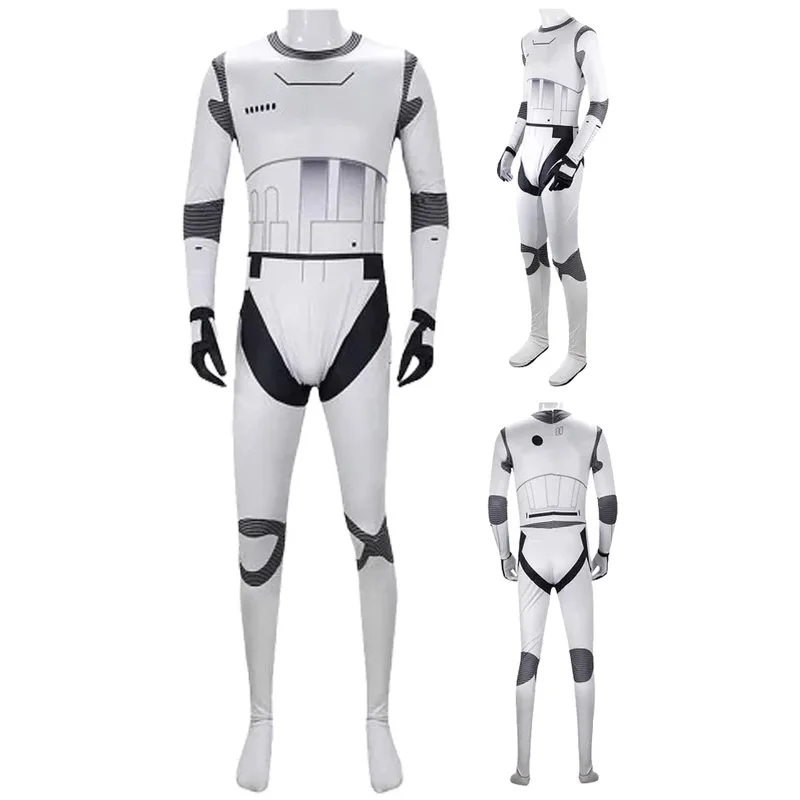 Stormtrooper Adult Male Jumpsuit Cosplay Costume Movie Space Battle Rolepaly Fantasia Bodysuit Halloween Party Disguise Outfits