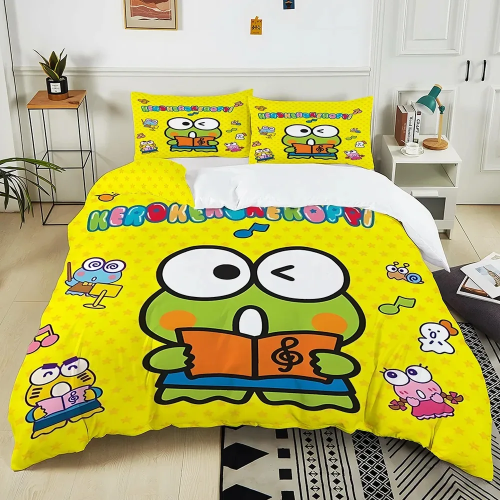 

Keroppi duvet cover set duvet cover pillowcase, kids bedroom bedding set boy girl king home textile gift duvet cover set.