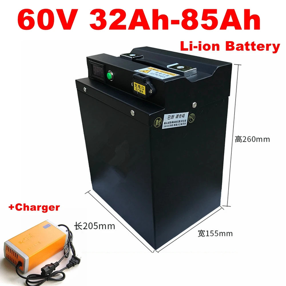 

Batería De Litio 60V 30Ah 40Ah 50Ah 60Ah 75Ah 85Ah Li-ion Battery for Electric Vehicles Motorcycle Bicycle Scooter Tricycle