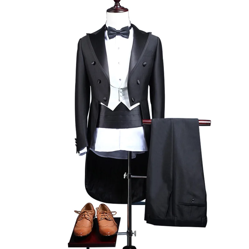 

B415-Men's three-piece suit vest shirt wedding brotherhood groomsmen suit