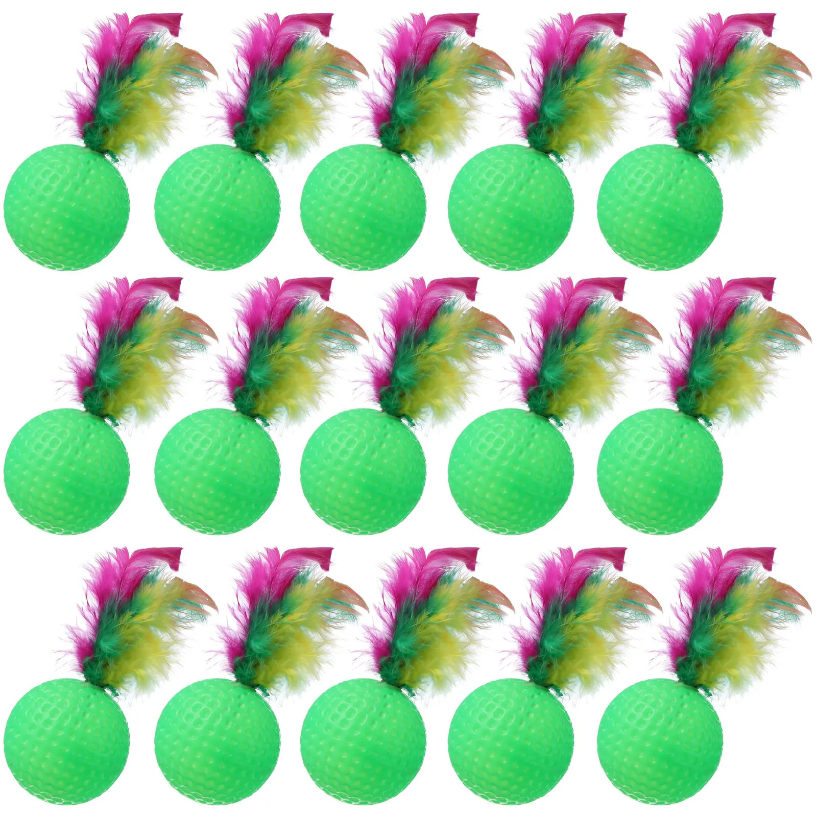 

24pcs Sounding Badminton Cat Ball Interactive Training Play Exercise For Cats Teasing Fun Pet Activity Gift