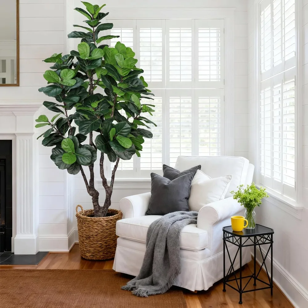 

Artificial Fiddle Leaf Fig Tree Indoor Faux Ficus Lyrata Plant in Pot for Home Office Decor Housewarming Gift Living Room