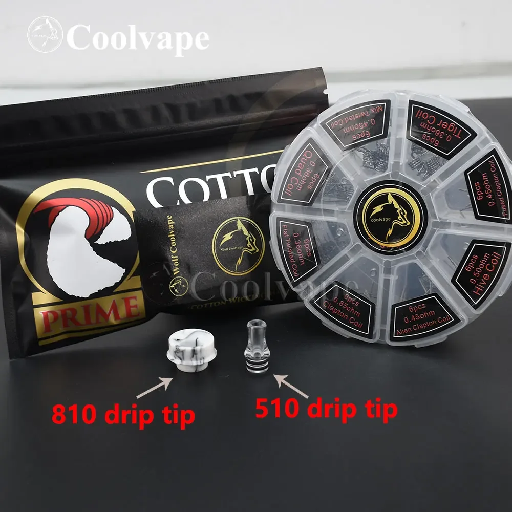 510 الشكل MTL بالتنقيط تلميح موجة بالتنقيط تلميح NI80 قبل بنيت لفائف كيت qp كونغ 28 مللي متر rda 810 بالتنقيط تلميح القطن ل rda rta rdta اكسسوارات