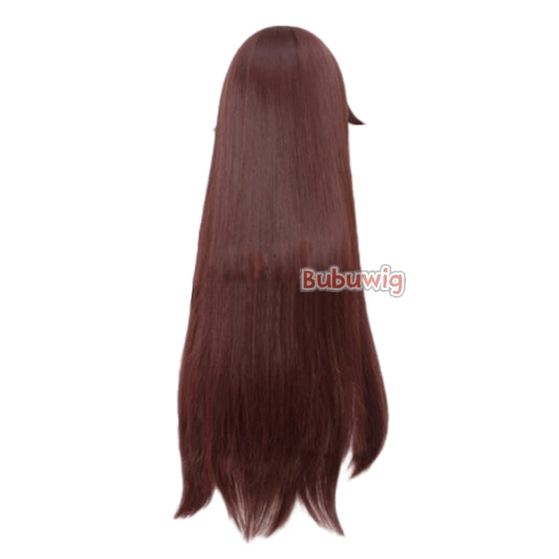 Bubuwig-Peluca de cabello sintético Genshin Impact para mujer, peluca de Cosplay ámbar de 80cm de largo, liso, marrón, para fiesta, Lolita, resistente al calor