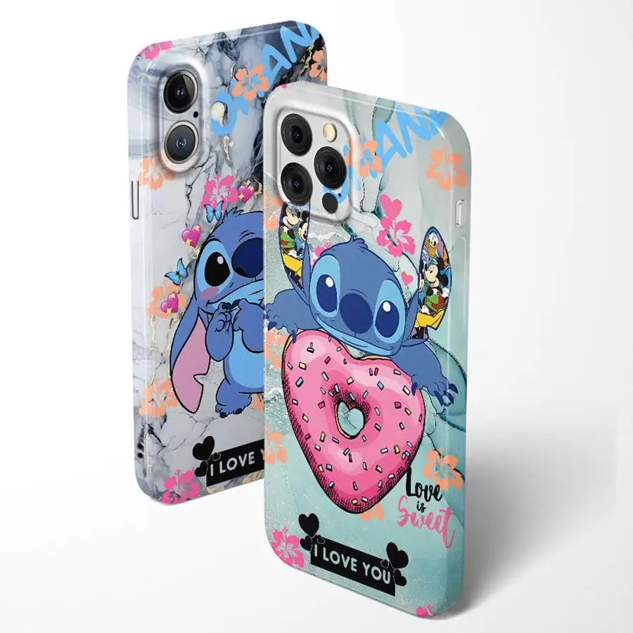 غرزة حافظة رخامية لطيفة لهاتف آيفون 12 × 16 برو ماكس 14 17 Air 11 XR 13 15 Plus غطاء هاتف صلب #1