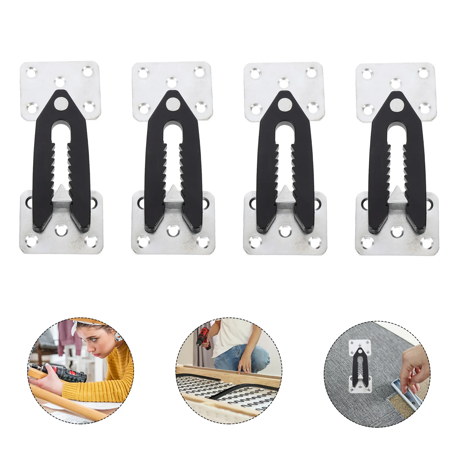 4 Pcs Sofa Connector Accessories Couch Joint Snap Buckle Fastener Sectional Plastic Alligator Clamps