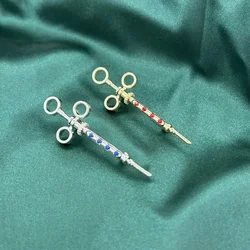 Fashion medical equipment syringes metal brooches clothing accessories