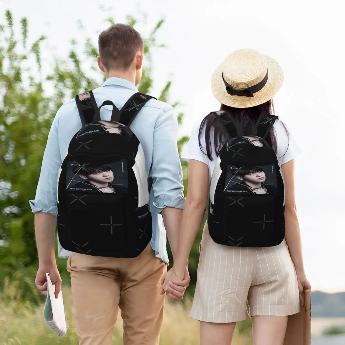 SOOBIN TXT - TEMPTATION Einfacher und stilvoller Rucksack Canvas-Rucksack Damentaschen