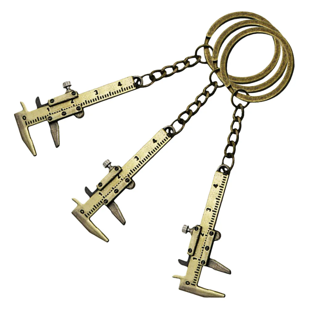 3 Pcs Key Chain Vernier Caliper Mini Backpack Keychain Hanging Decorations Ruler