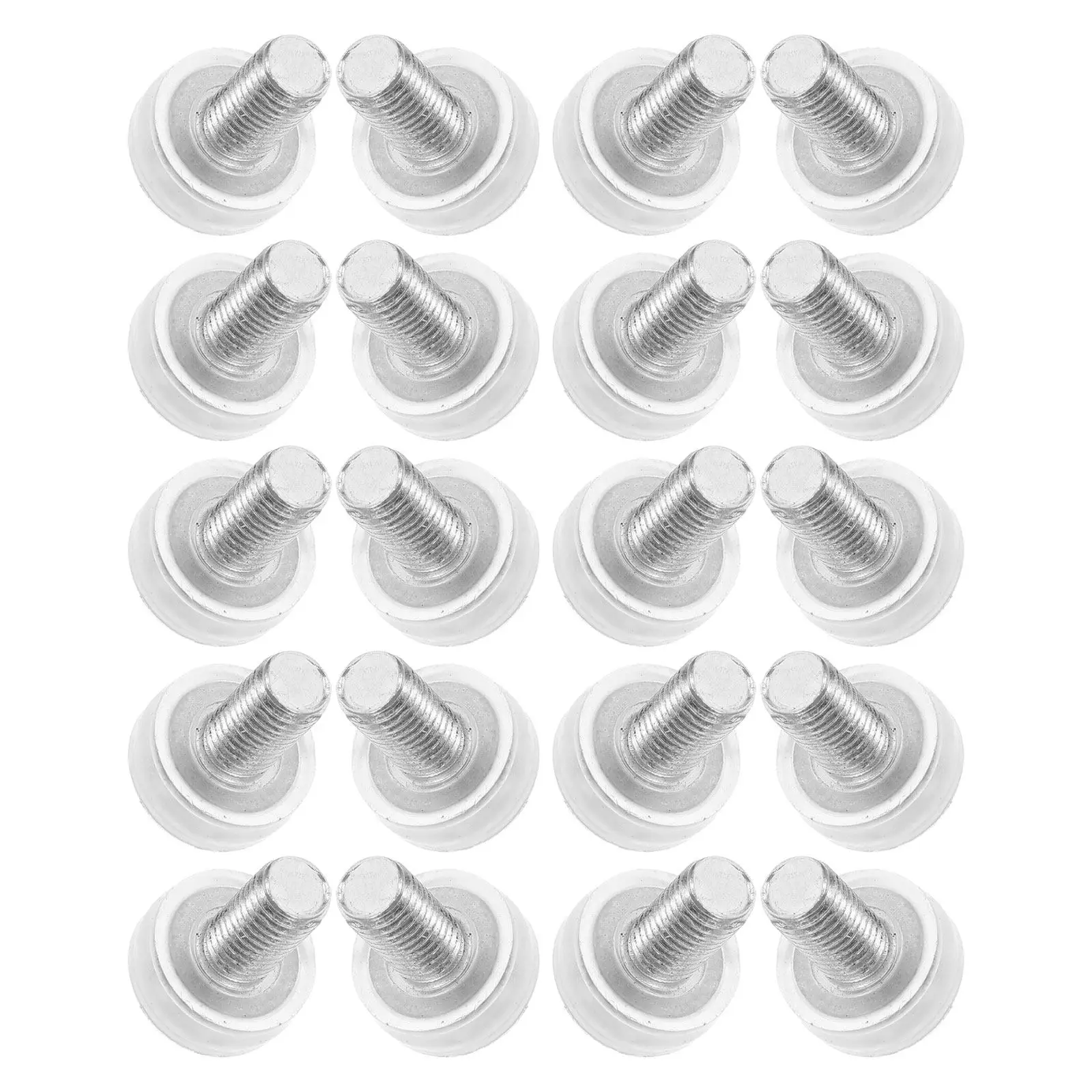 40Pcs Adjustable Transparent Furniture Feet M8 Threaded Dia 18Mm Anti Wobble Leveling Feet for Chairs Tables Cabinets