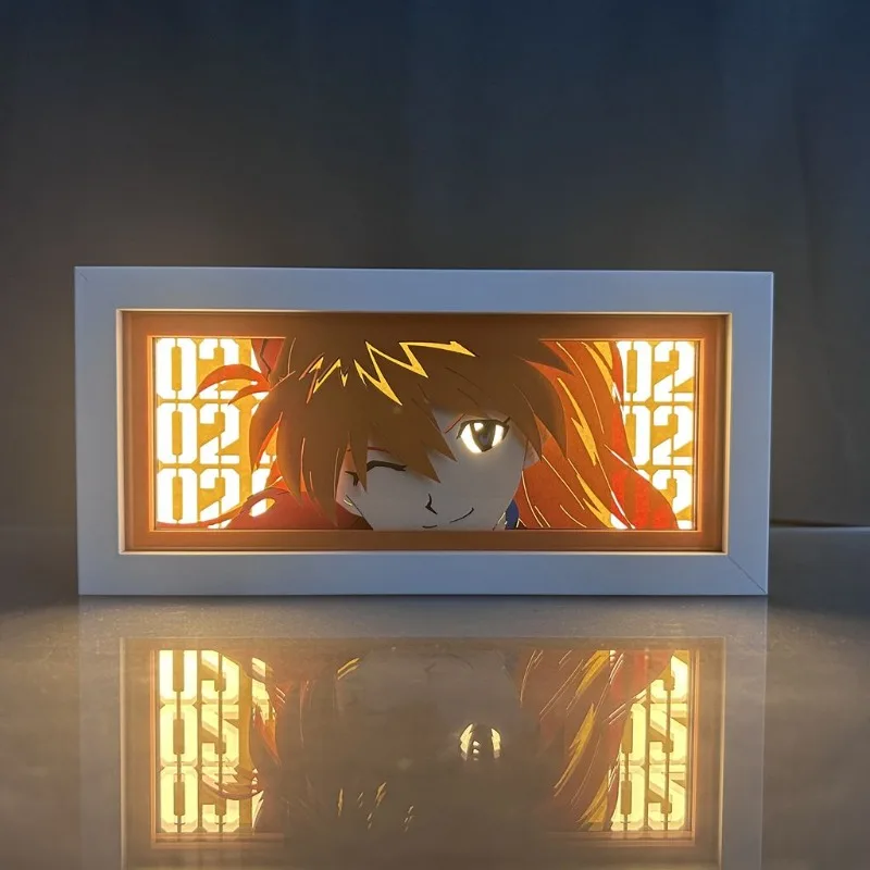 

Neon genesis Evangelion Ayanami Rei paper carving lamp Asuka night lamp desktop ornaments collection anime birthday gift