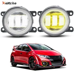 2X LED Fog Lights Assembly for Honda Civic Type R FK2 2015 2016 2017 Angel Eyes DRL Car Fog Daytime Running Lamp Accessories
