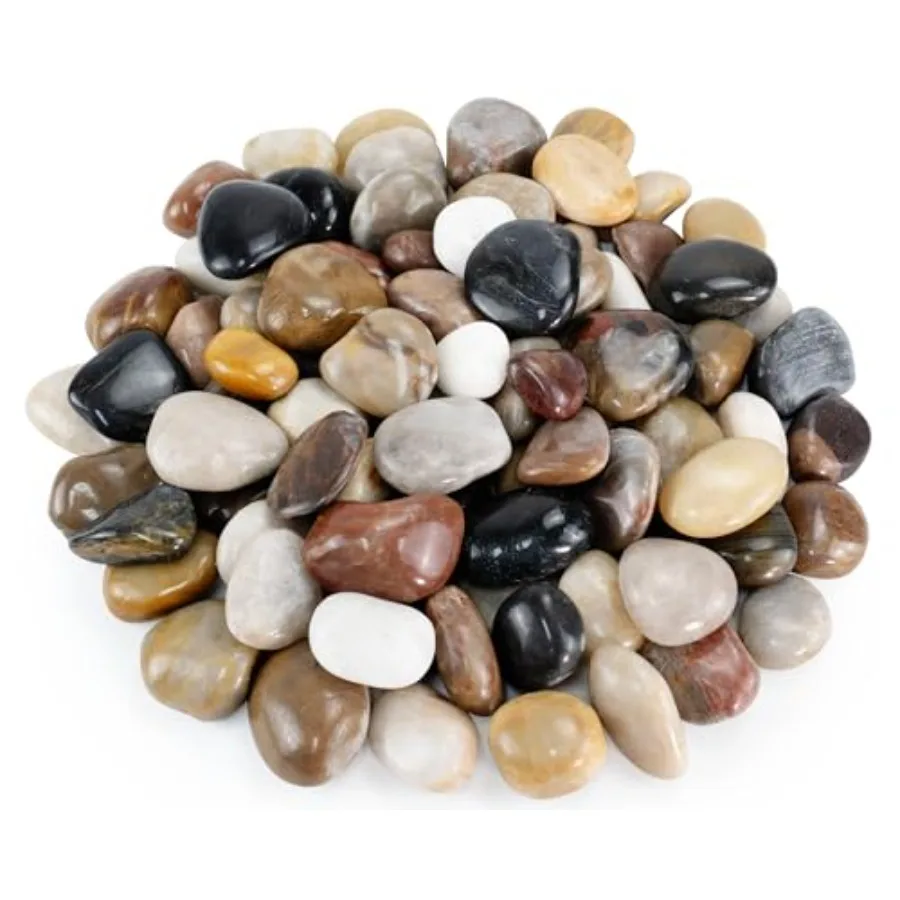 

River Rocks for Landscaping, 0 Colorful Pebbles for Indoor Plants, Decorative Rocks for Planters, High Polished Stones for Vase