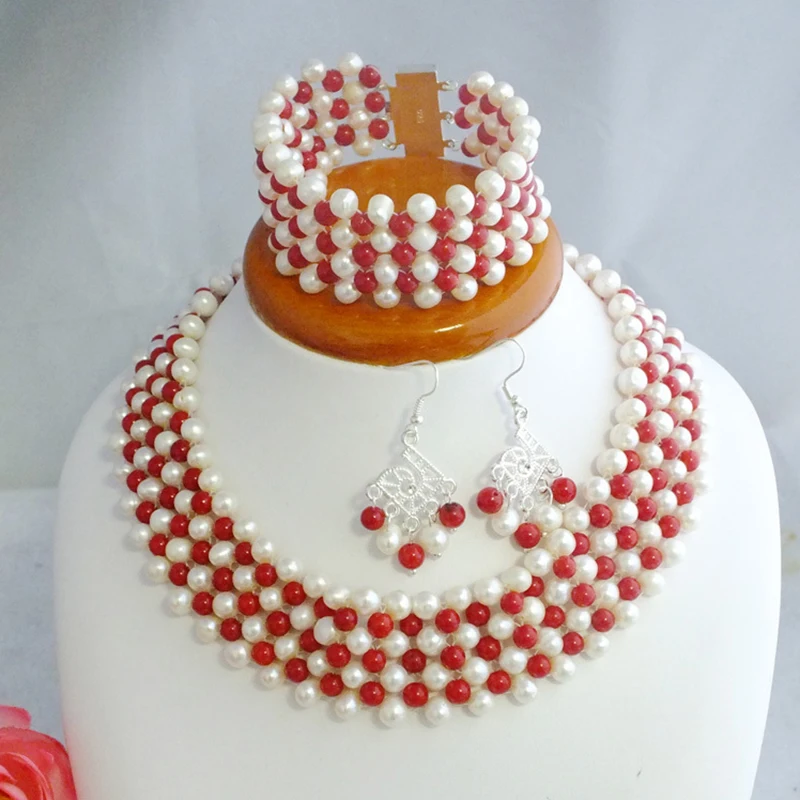 Beauty  New Design Coral Beads Necklace Set Jewelry 18