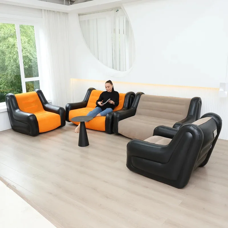 Air Mattress Inflatable Sofa Double Inflatable Chair For Flodable Blow Up Couch Lounger Portable AirSofa Indoor Tent Camping