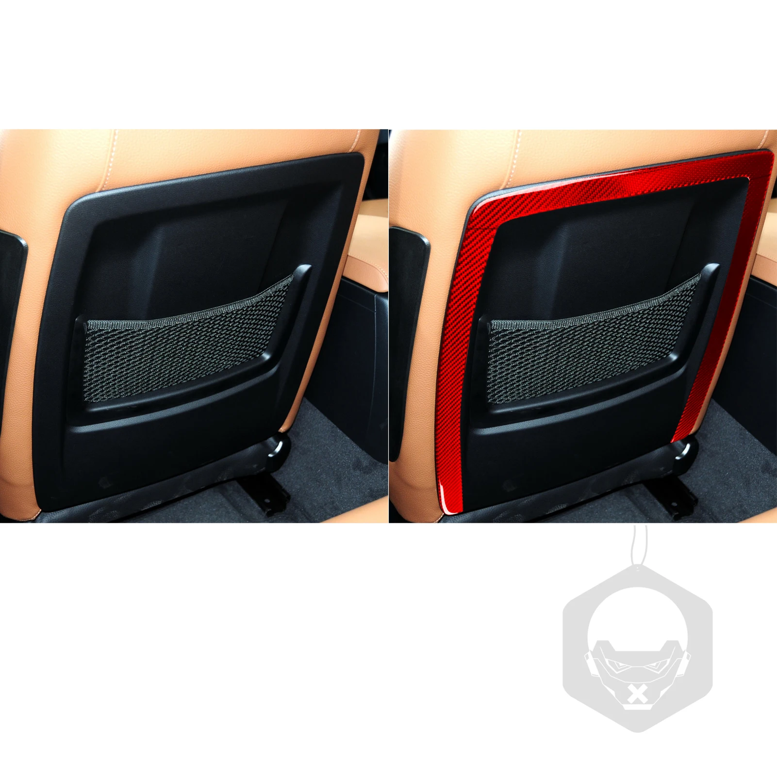 For BMW 3 Series E90 2005-2012 Car Seat Backs Cover Trim Red Real Soft Carbon Fiber Interior Accessories Decoration Stickers
