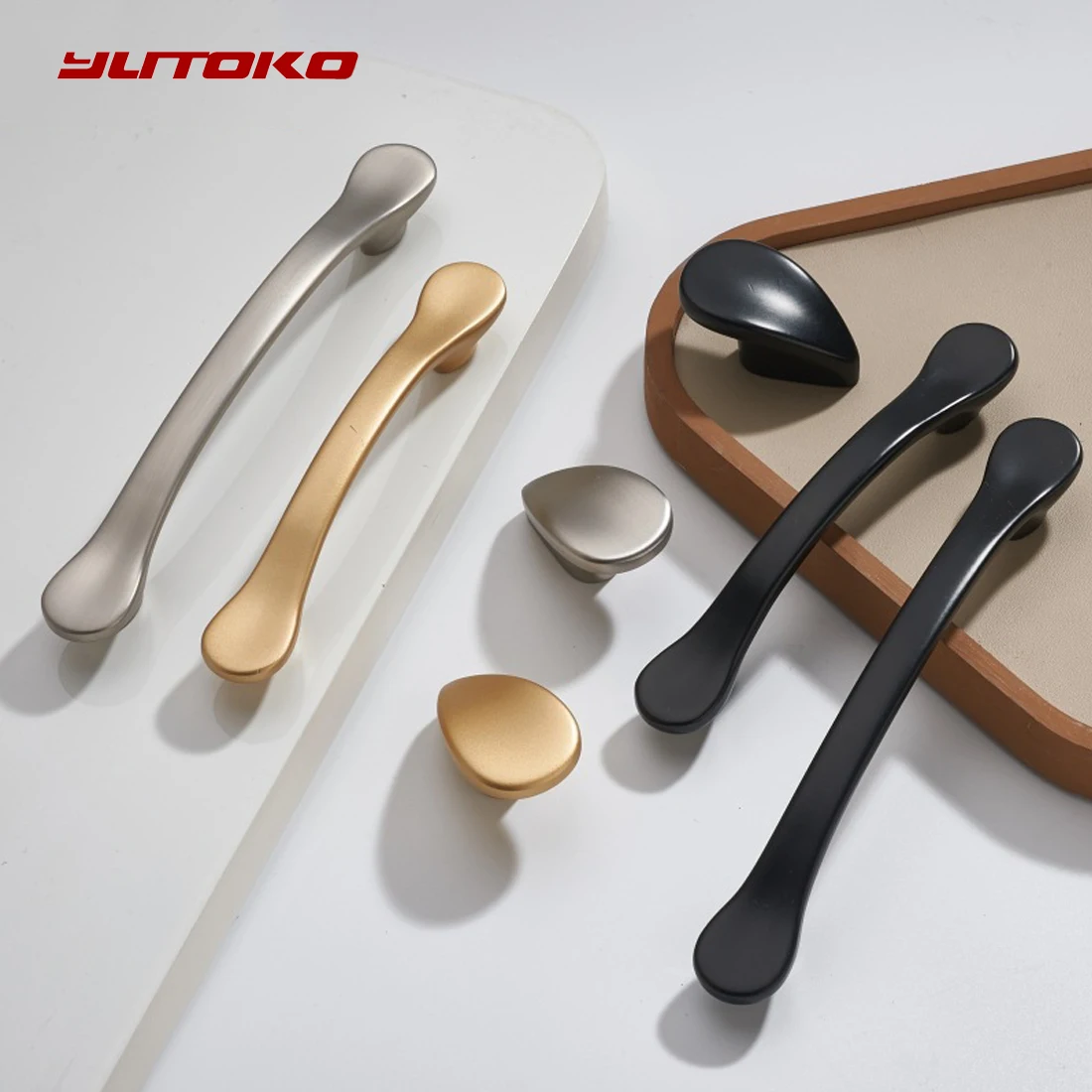 Modern Minimalist Nordic Extended Gold Pull Handles for Kitchen Wardrobe Cabinet - Single Handle for Drawer Handles