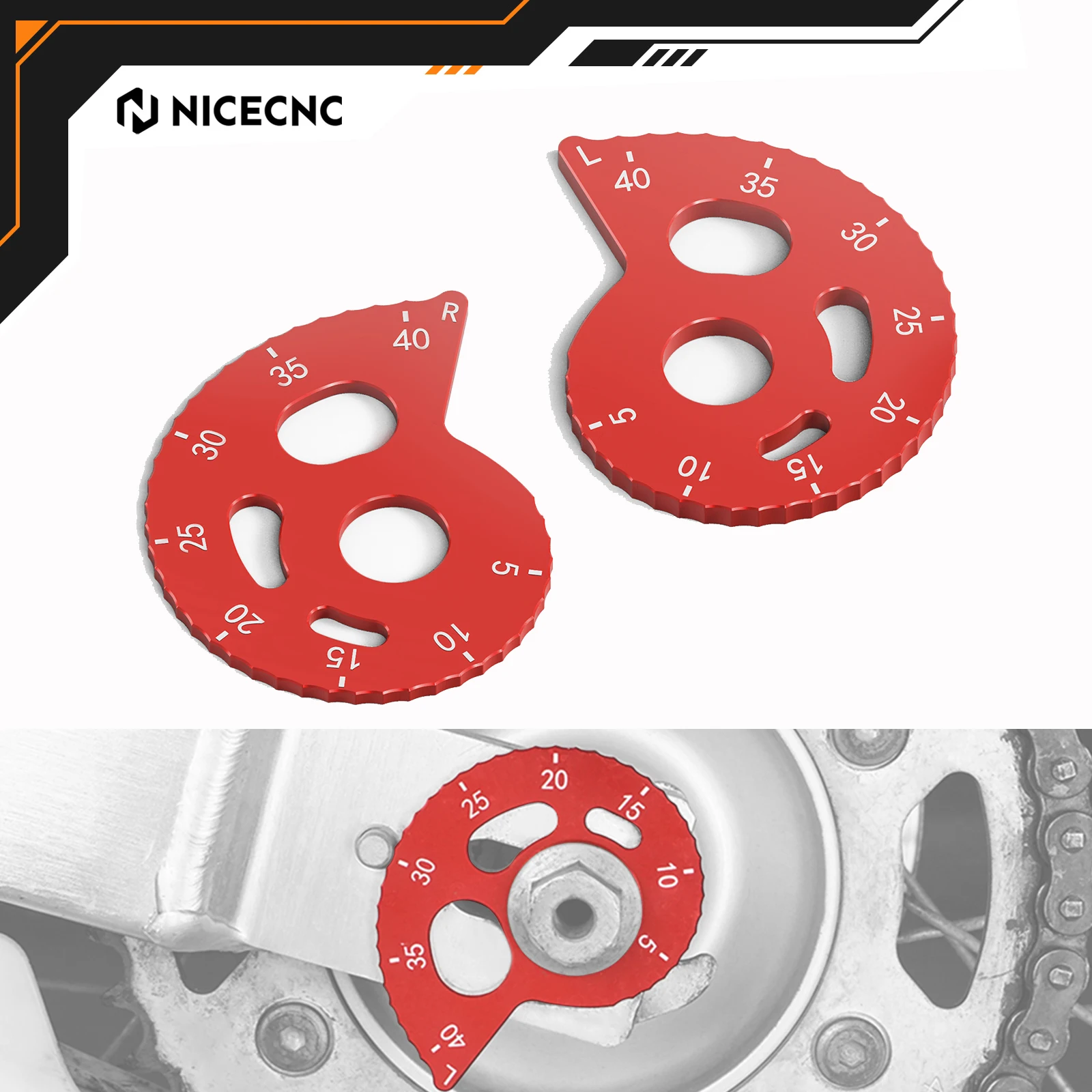 

NICECNC For Honda XR650L XR 650L 650 L 1993-2025 2024 2023 2022 2021 Rear Chain Adjuster Blocks Aluminum Motorcycle Accessories