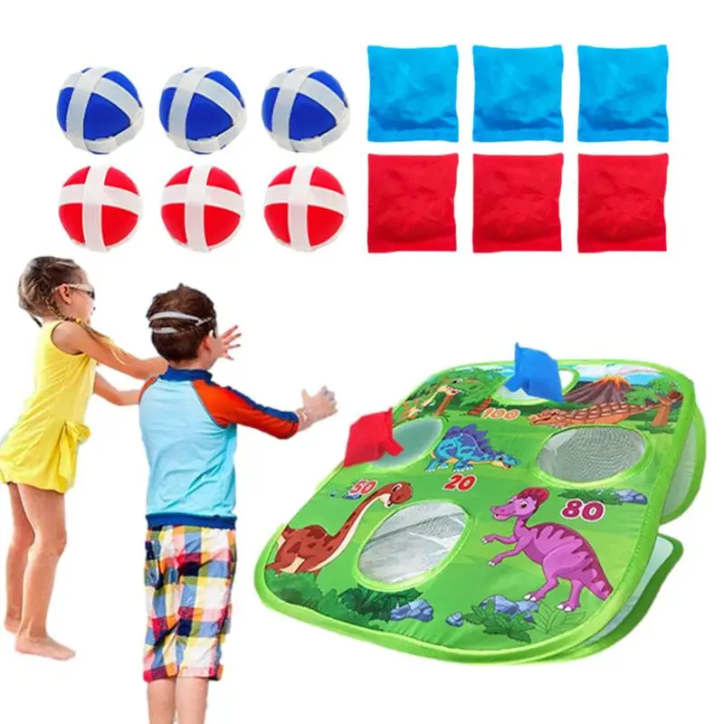 

Toddler Bean Bag Toss Outside Bean Bag Toy Double-Sided Outdoor Toss Game Dinosaur Bean Bag Toss Family Party Supplies For Kids