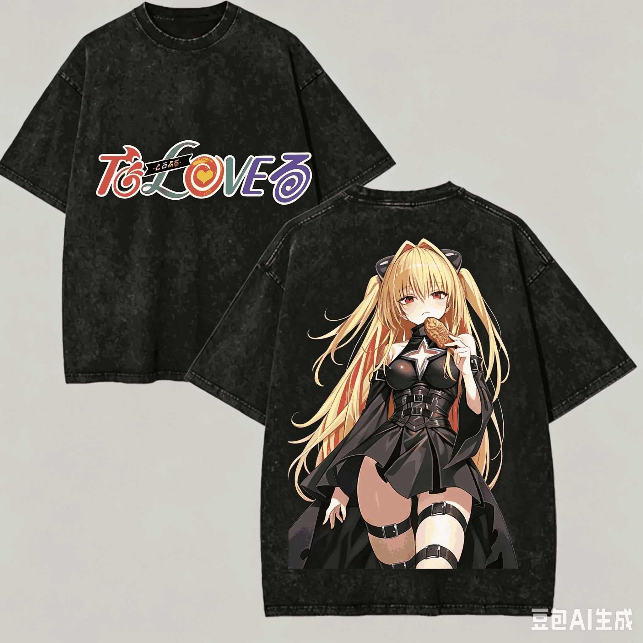 To LOVE-Ru Washed T-shirt Anime Lover Harajuku New Model Unisex Oversized personality Clothes Streetwear Trendy Couples Classic