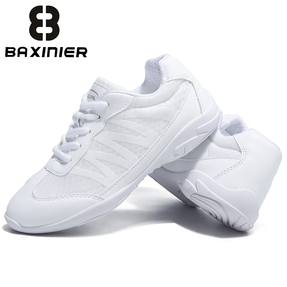 

BAXINIER белые кроссовки для девочек, легкие дышащие кроссовки для танцев, тенниса, молодежные кроссовки для школьных командных видов спорта